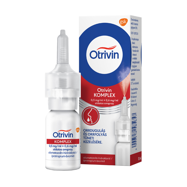 egy doboz Otrivin Plus 0,5 mg/ml + 0,6 mg/ml oldatos orrspray termék